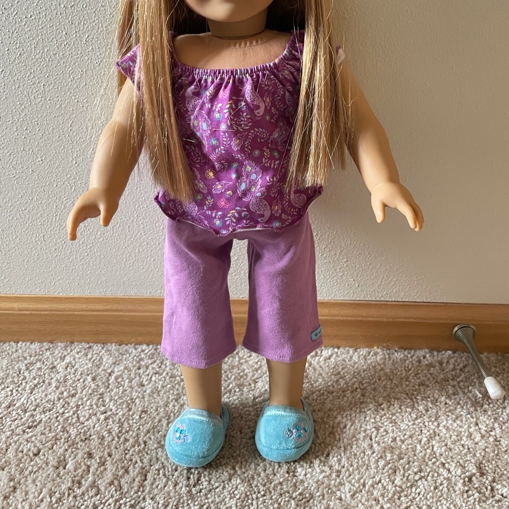 American girl doll purple peacock PJ’s